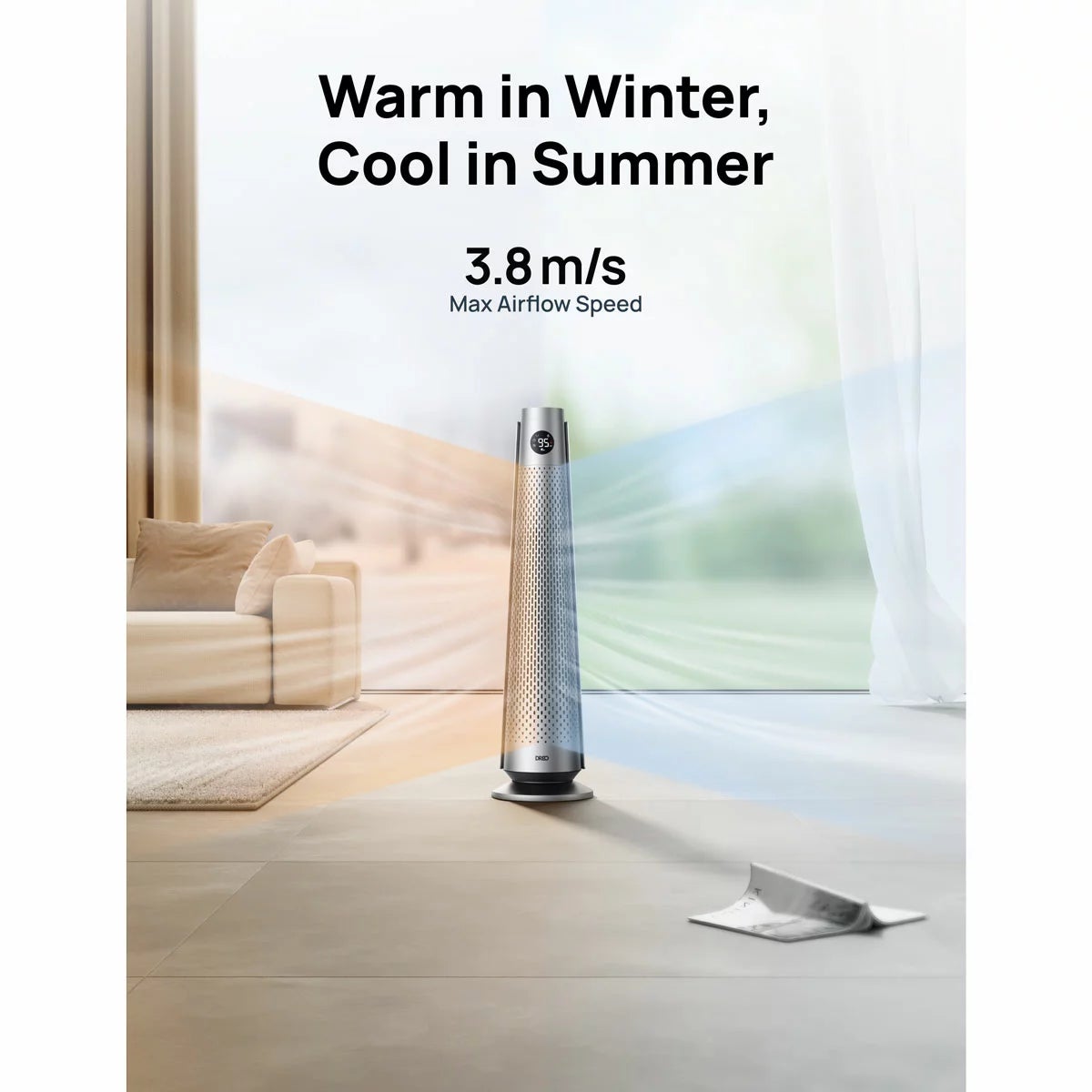 DREO DR-HSH008 718 Tower Heater in Silver, view 8