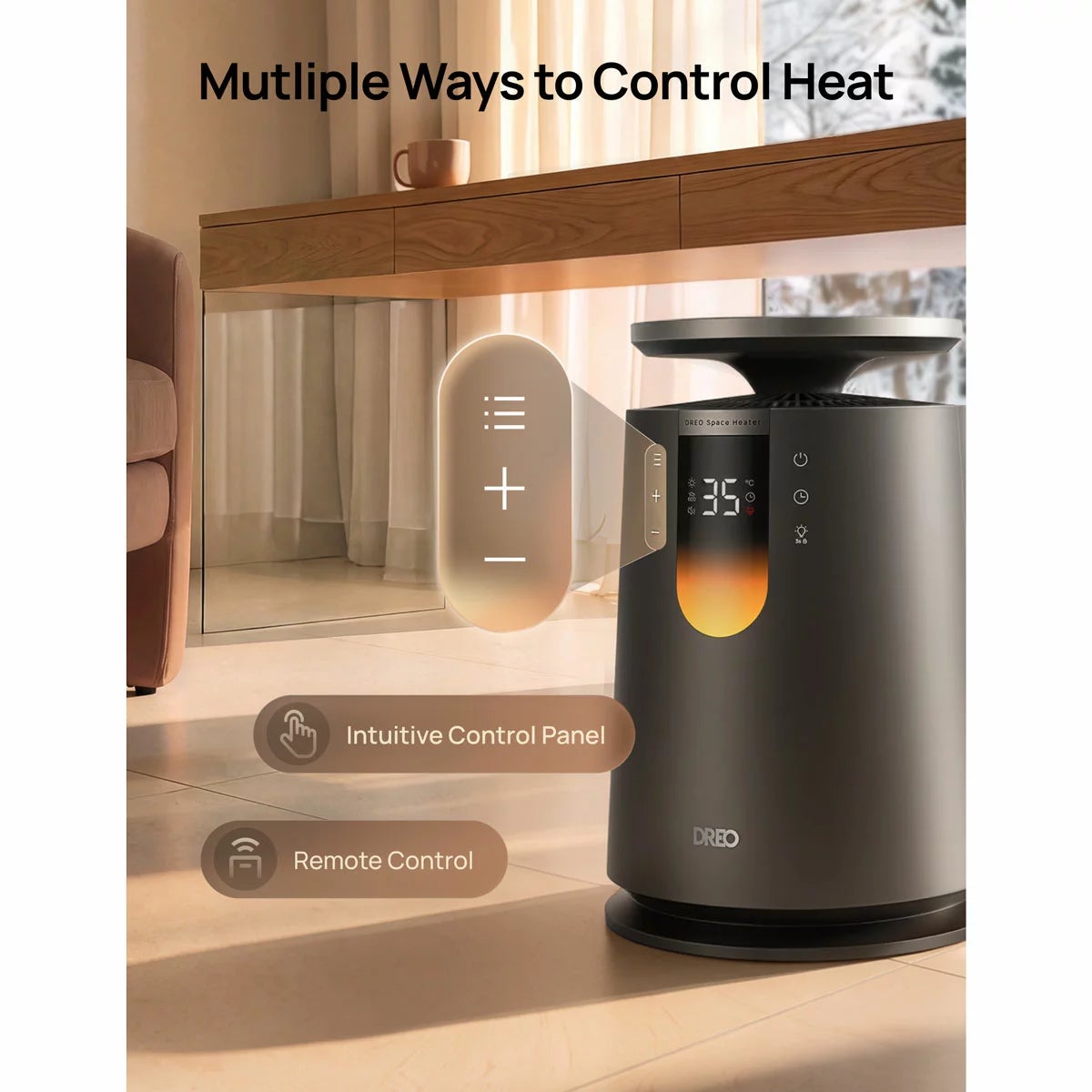 DREO DR-HSH035 Whole Room Heater 725 in Black, view 7