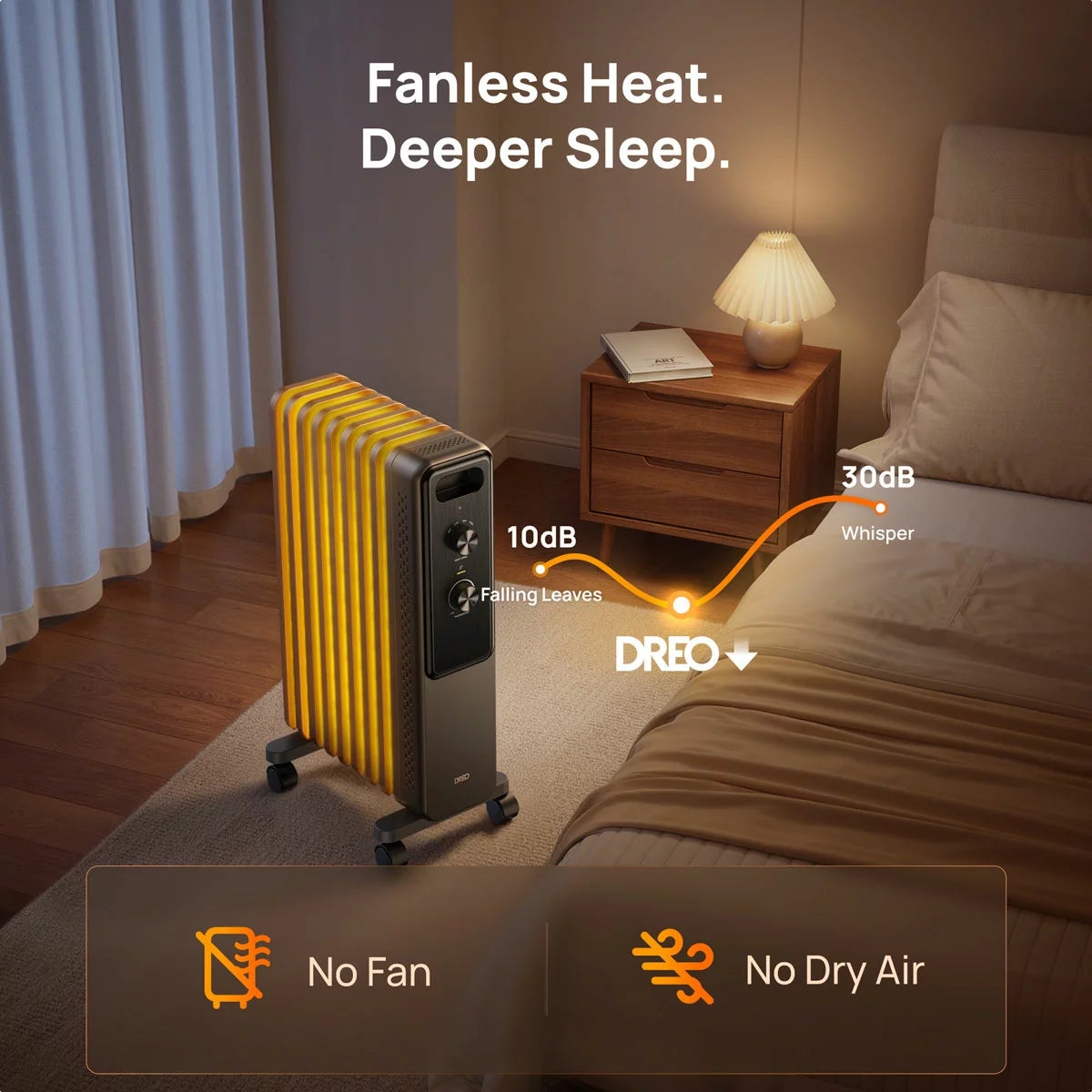 Dreo DR-HSH033 9 Fins 2000W Oil Filled Radiator With Knob Control, view 7