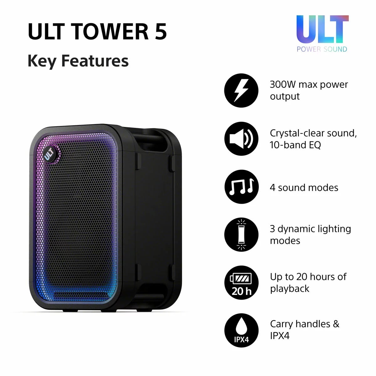 Sony ULT500 Bluetooth Party Speaker, view 5