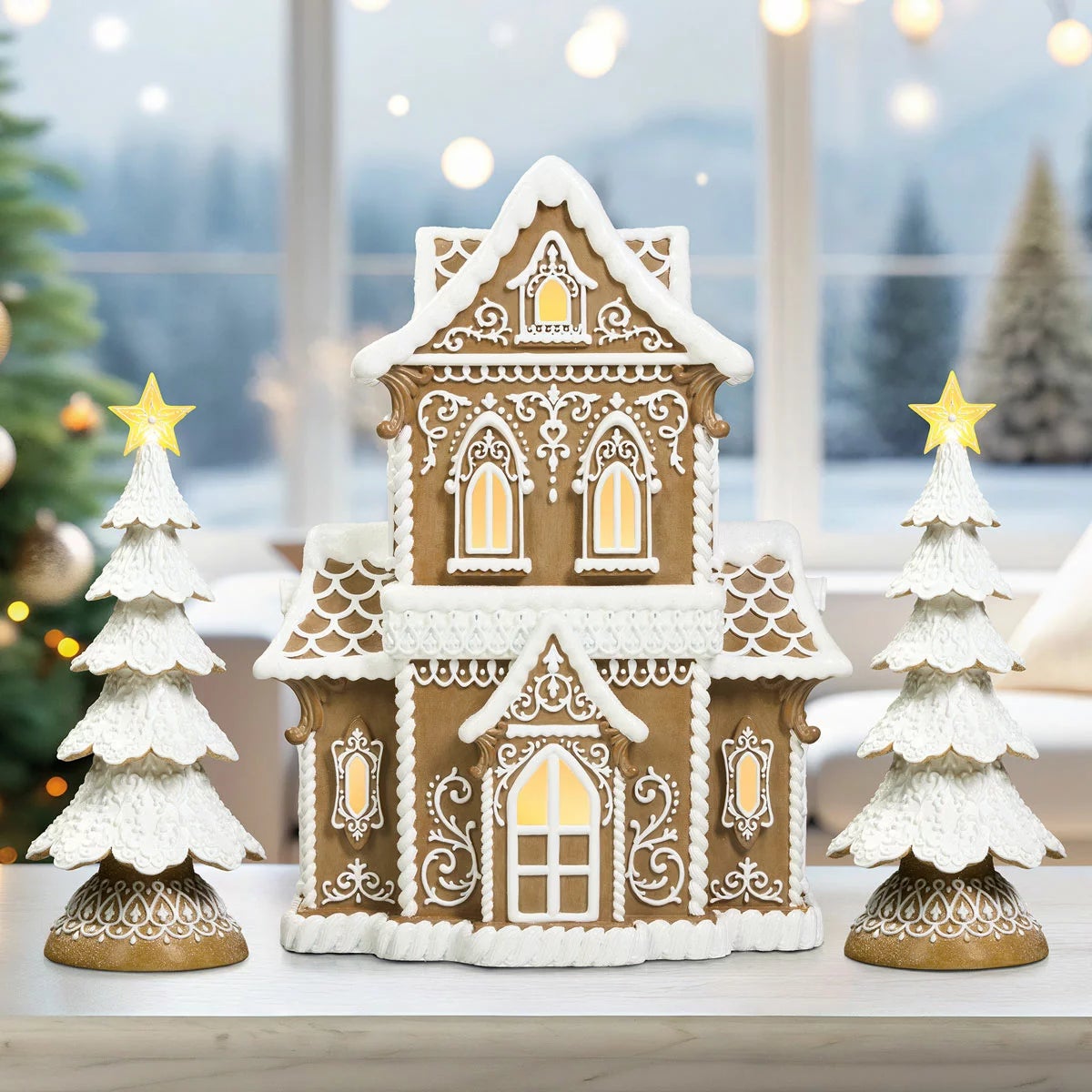 Gingerbread House With LED Lights