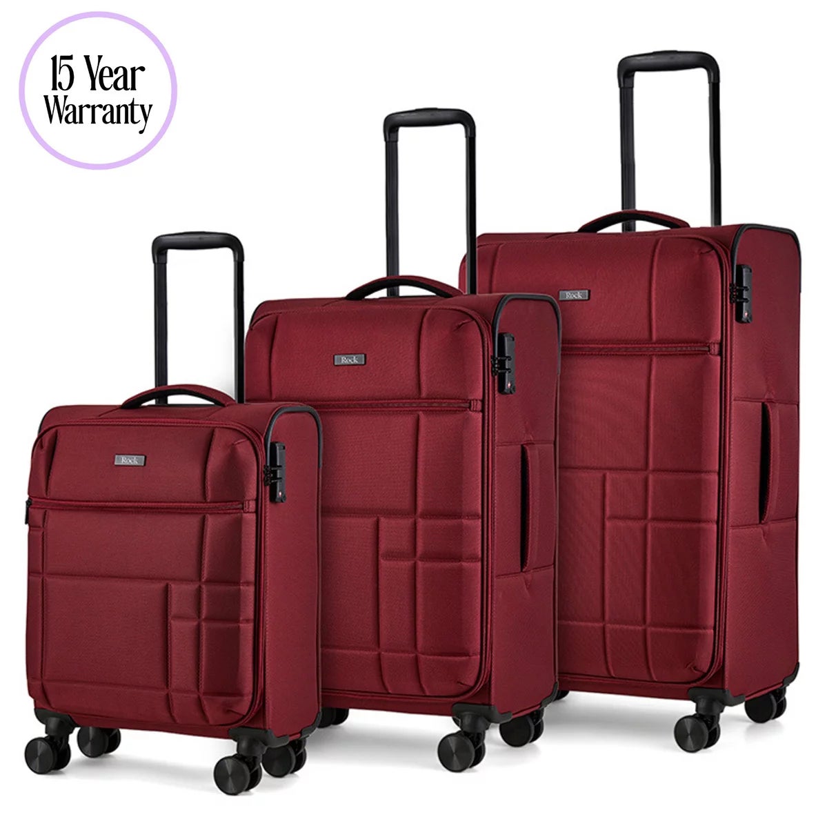 Rock Tokyo Softshell Suitcase 3pc Set, view 3