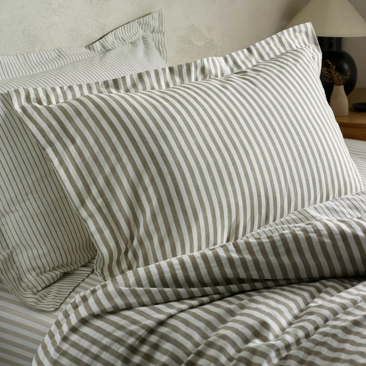 Yard Hebden 100% Cotton Mole Stripe Duvet Cover Set in 4 Sizes, view 4