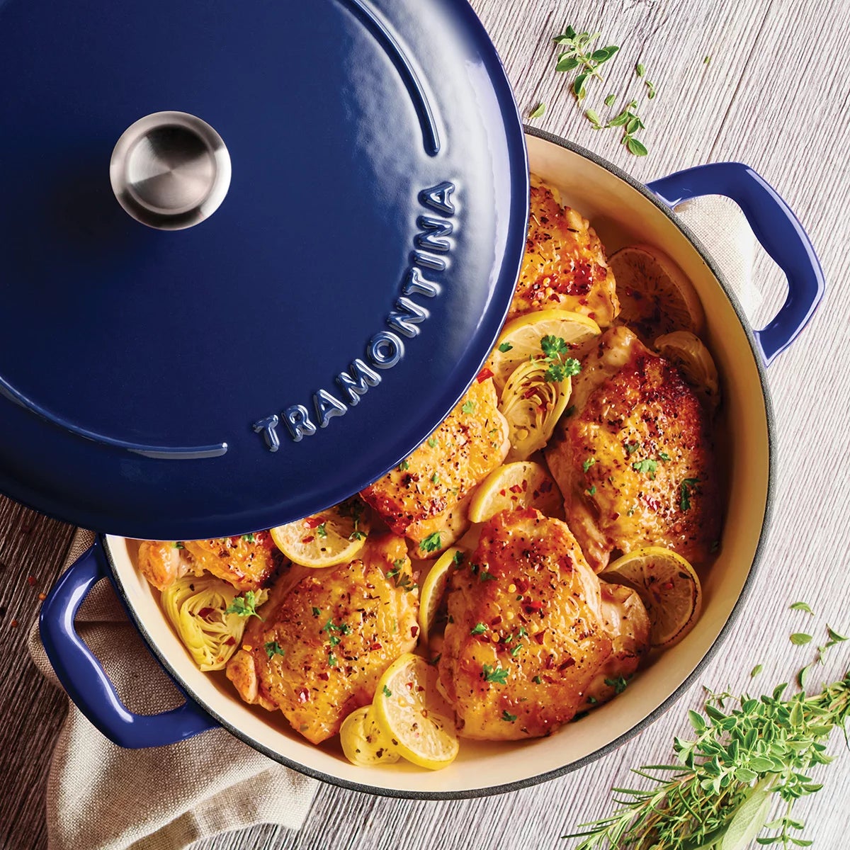 Tramontina Enamel Cast Iron Shallow Casserole Dish, 30cm / 3.8L, view 6