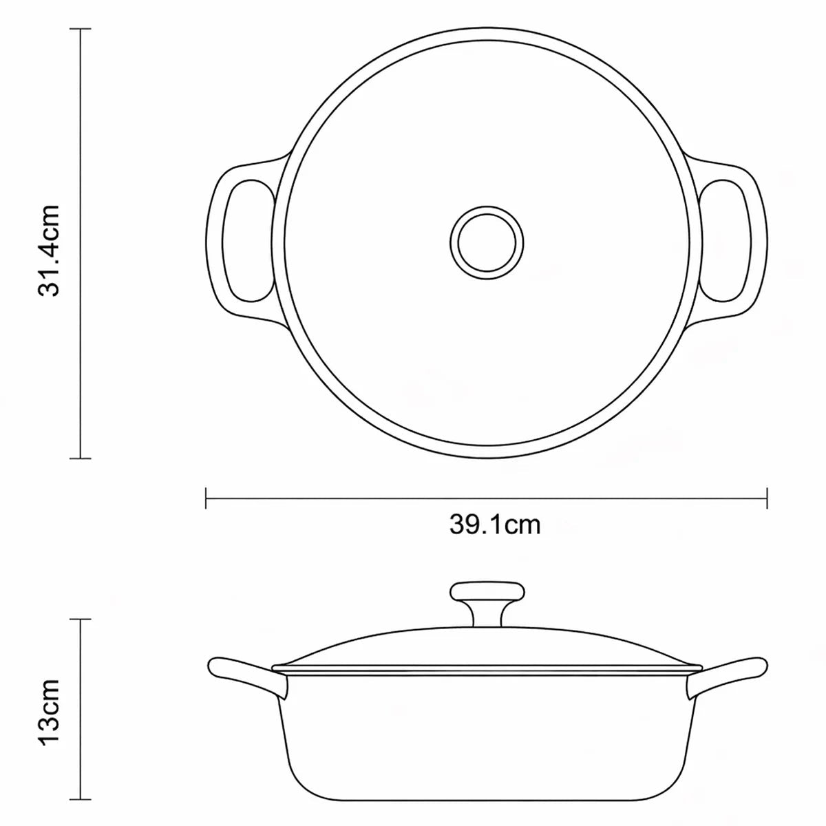 Tramontina Enamel Cast Iron Shallow Casserole Dish, 30cm / 3.8L, view 7