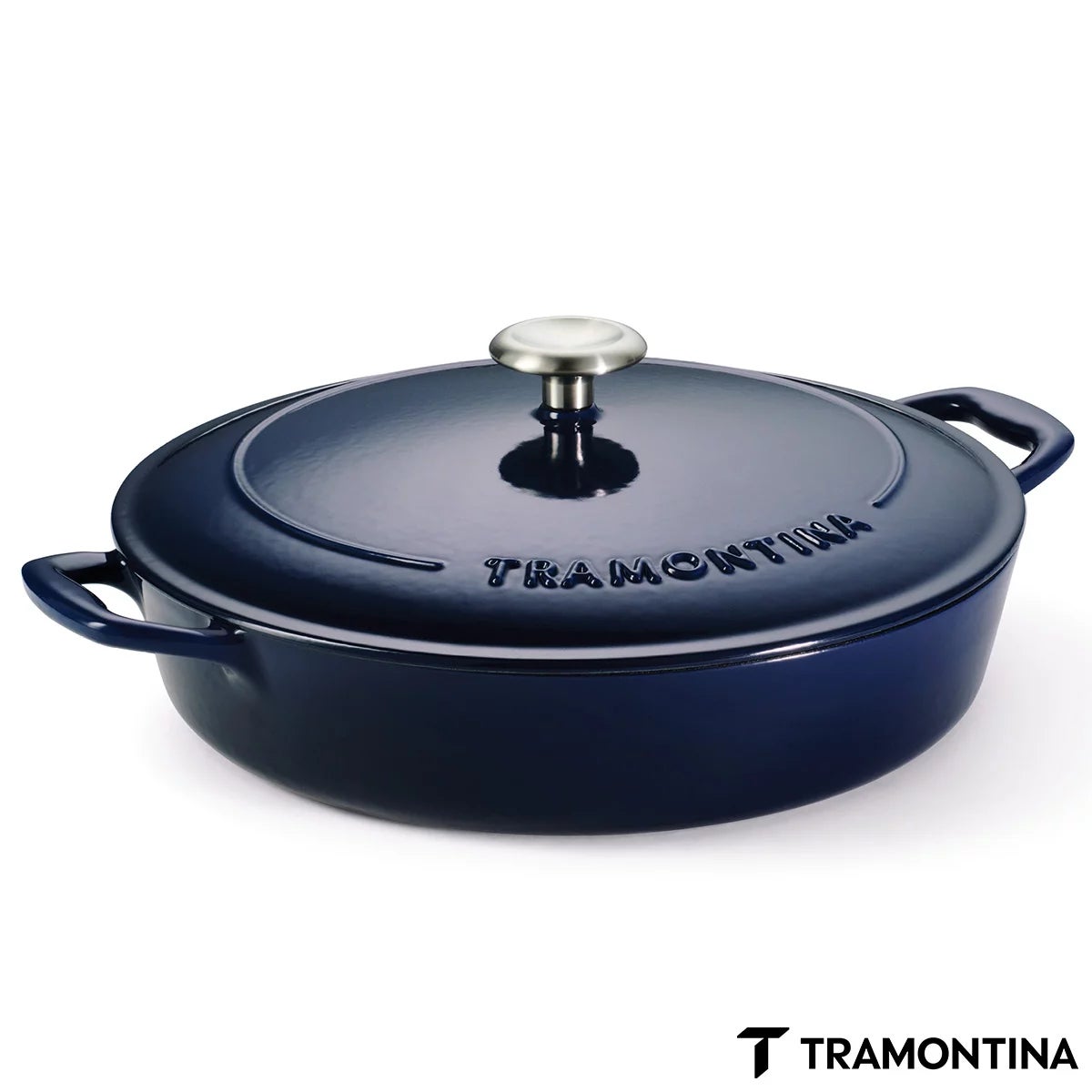 Tramontina Enamel Cast Iron Shallow Casserole Dish, 30cm / 3.8L, view 8
