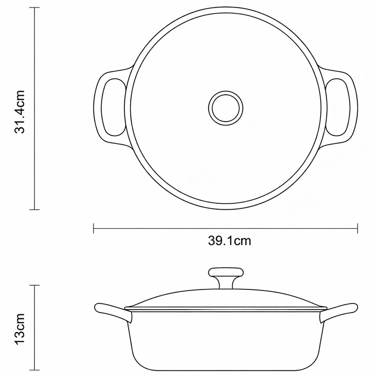 Tramontina Enamel Cast Iron Shallow Casserole Dish, 30cm / 3.8L, view 14