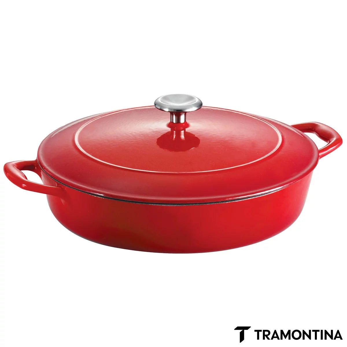 Tramontina Enamel Cast Iron Shallow Casserole Dish, 30cm / 3.8L, view 15