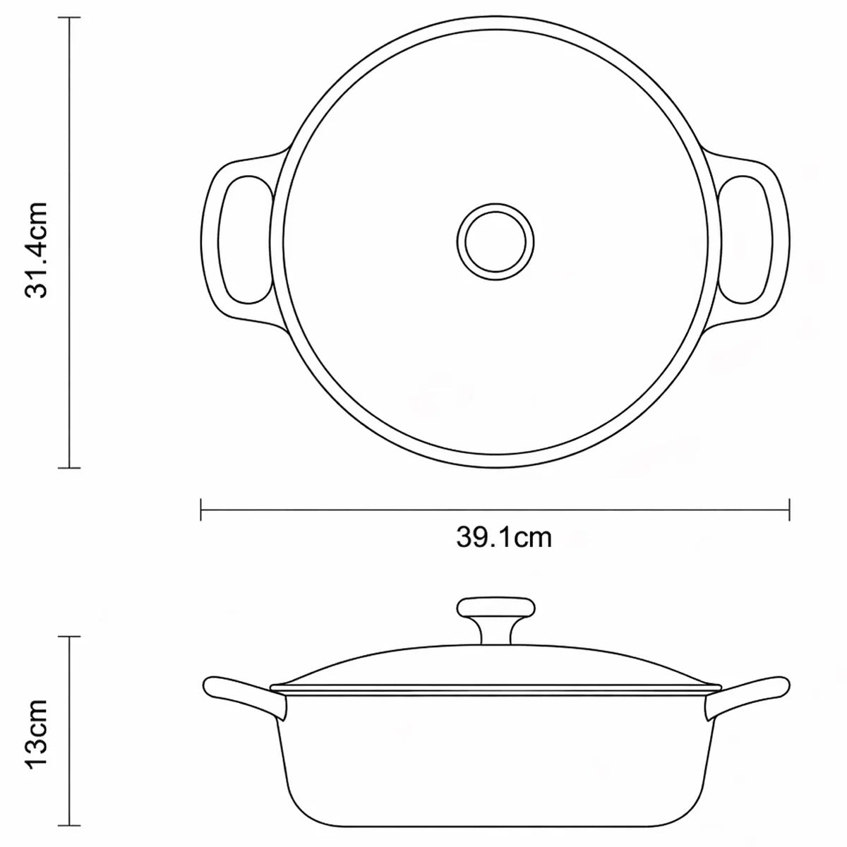 Tramontina Enamel Cast Iron Shallow Casserole Dish, 30cm / 3.8L, view 20