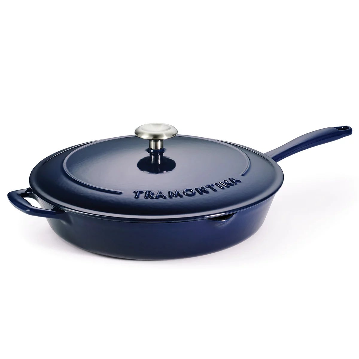 Tramontina Enamel Cast Iron Saute Pan with Lid, 30cm / 3.25L, view 8