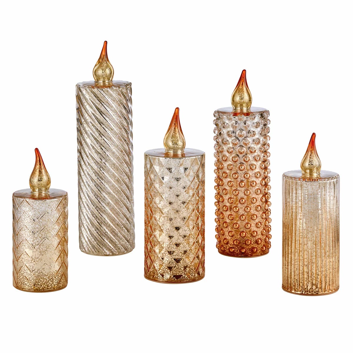Glass LED Candles - Set Of 5, view 2