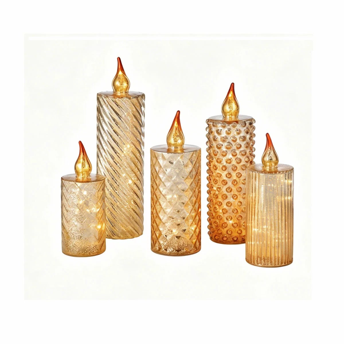 Glass LED Candles - Set Of 5, view 7