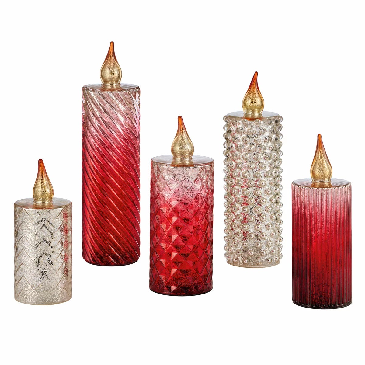 Glass LED Candles - Set Of 5, view 3