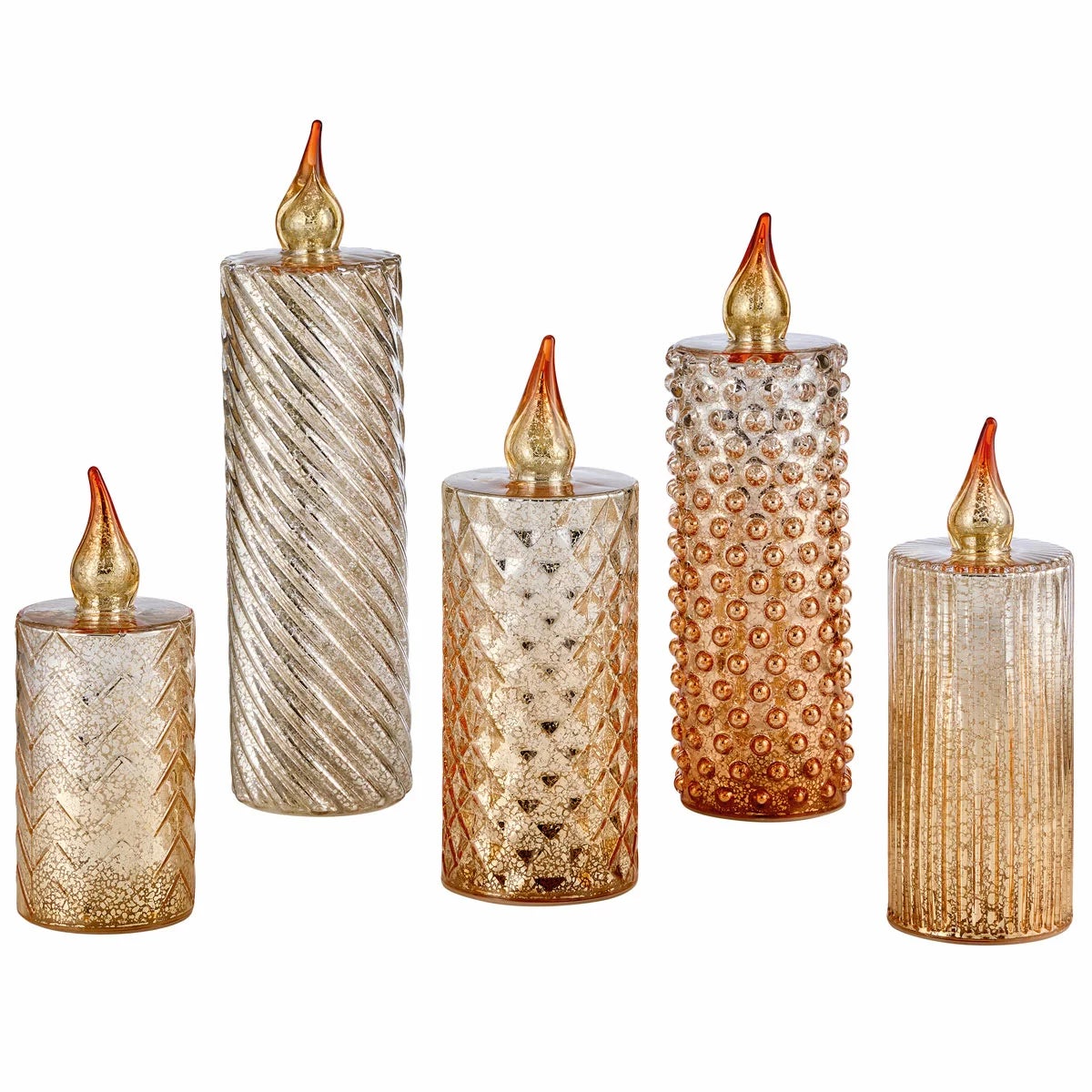 Glass LED Candles - Set Of 5, view 6
