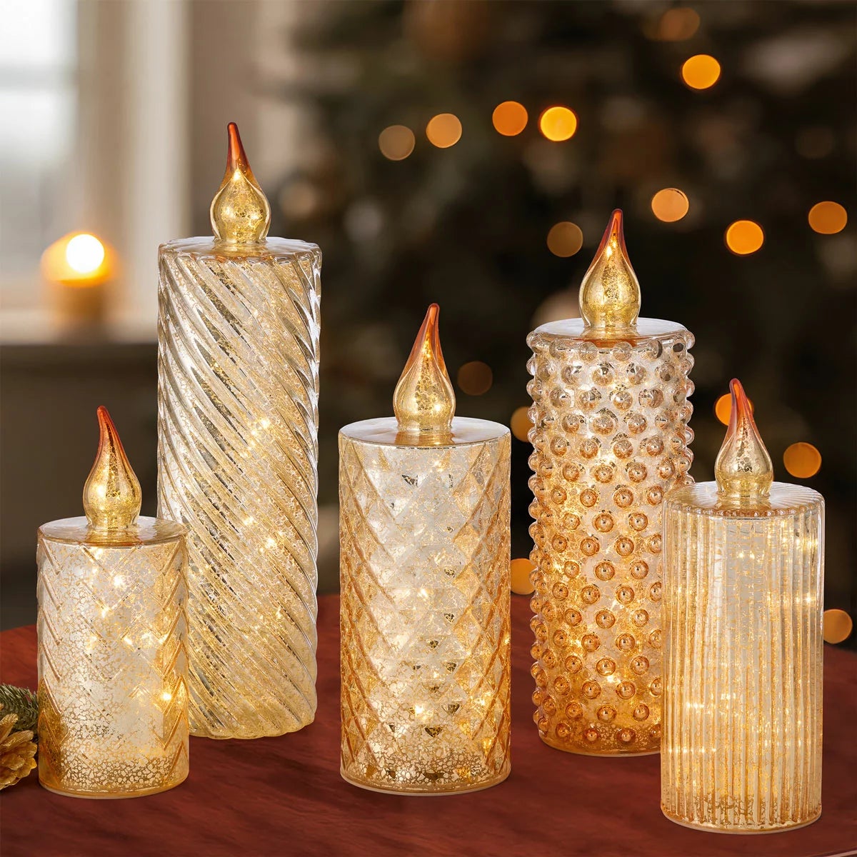 Glass LED Candles - Set Of 5, view 5