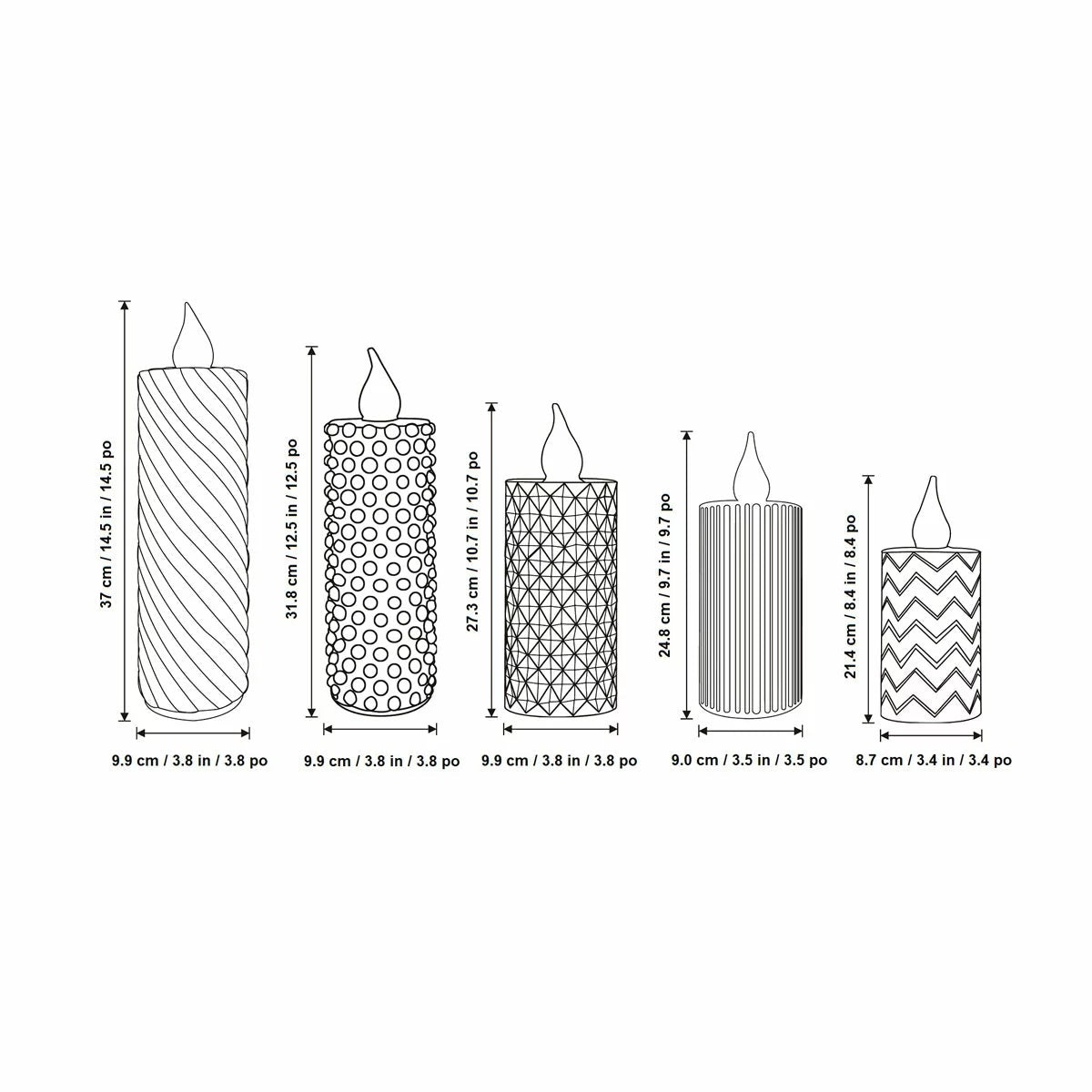 Glass LED Candles - Set Of 5, view 8