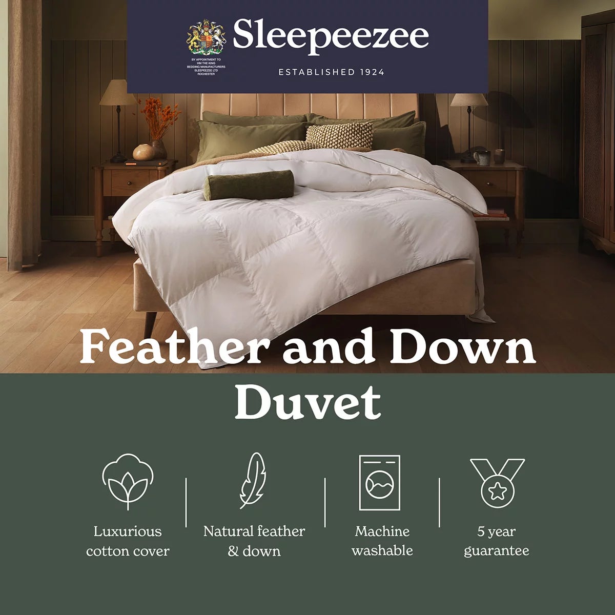 Sleepeezee Natural Feather and Down 10.5 Tog Duvet In 3 Sizes, view 7