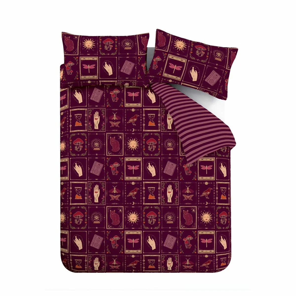 Catherine Lansfield Plum Enchanted Witchcraft Duvet Cover Set In 3 Sizes, view 5
