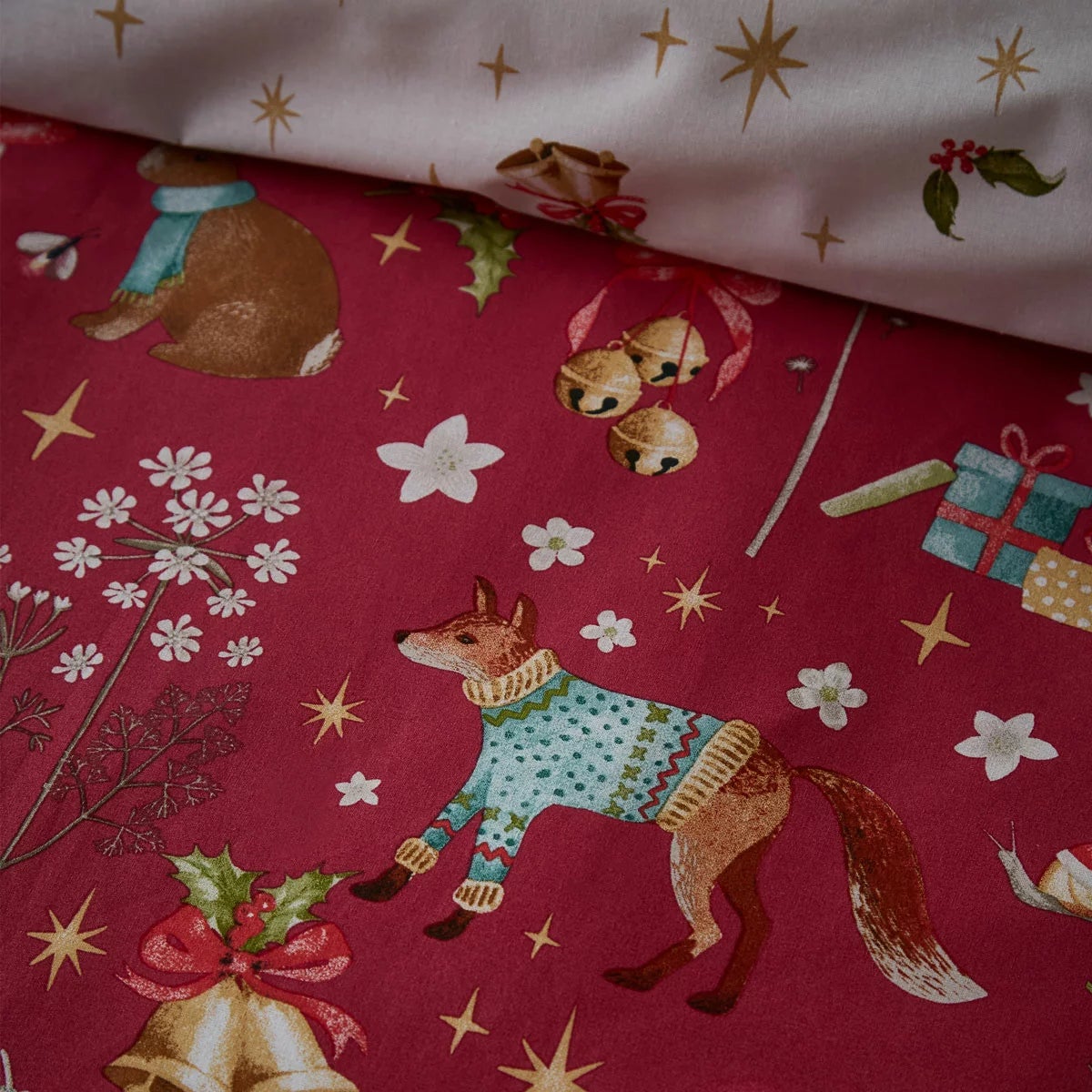 Catherine Lansfield Christmas Enchanted Twilight Reversible Duvet Cover Set In 3 Sizes, view 4