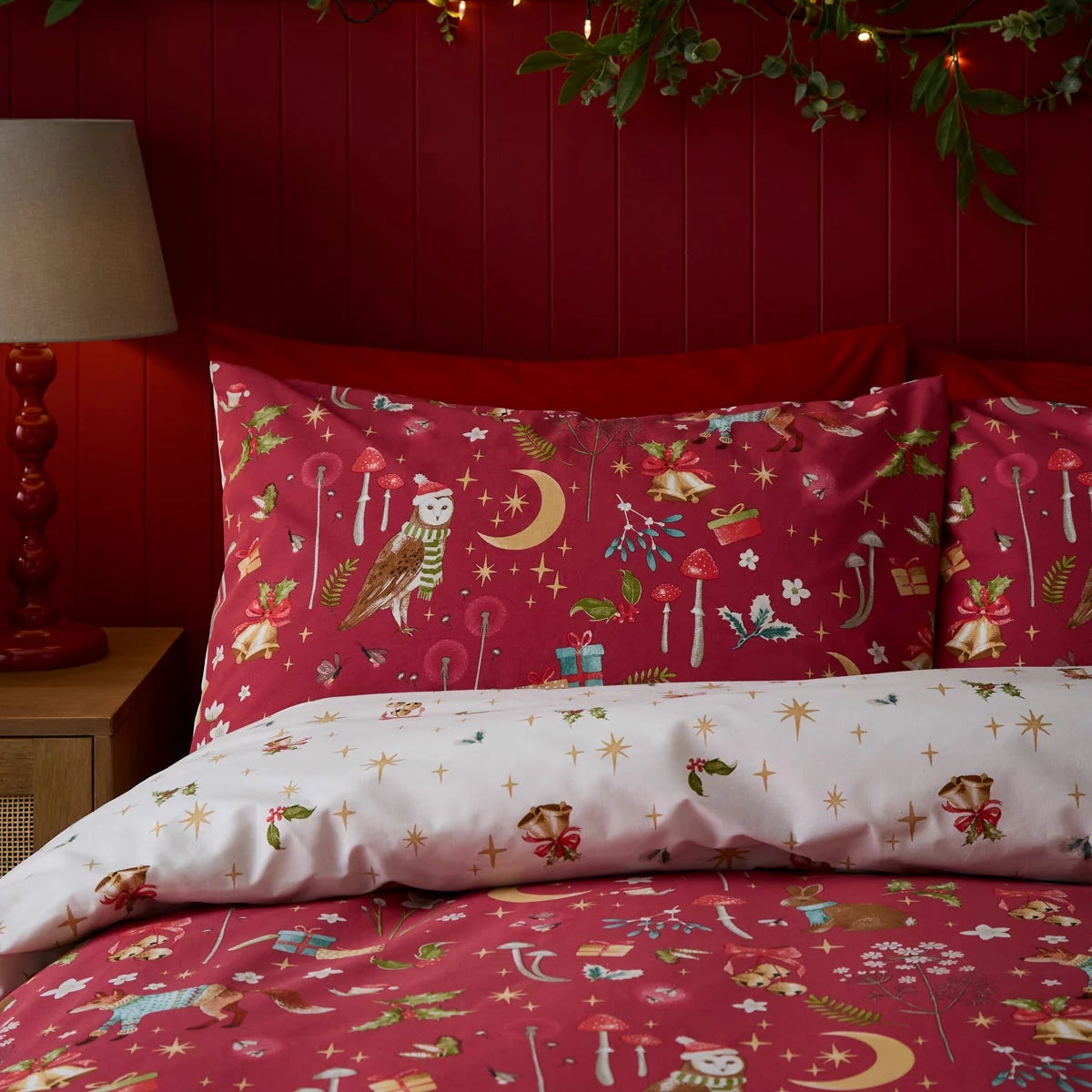 Catherine Lansfield Christmas Enchanted Twilight Reversible Duvet Cover Set In 3 Sizes, view 3