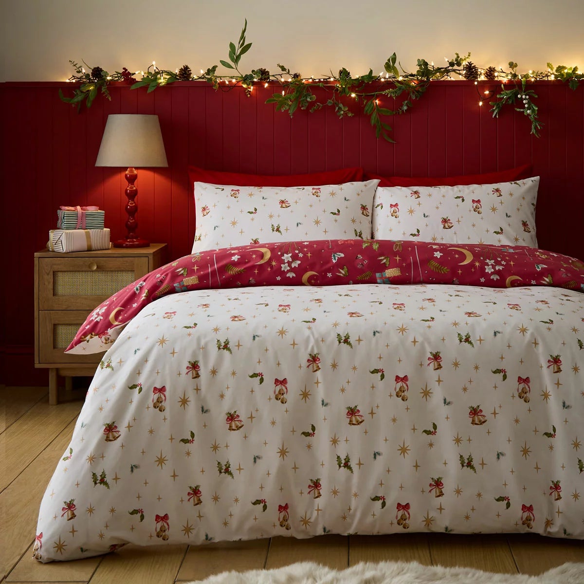 Catherine Lansfield Christmas Enchanted Twilight Reversible Duvet Cover Set In 3 Sizes, view 2