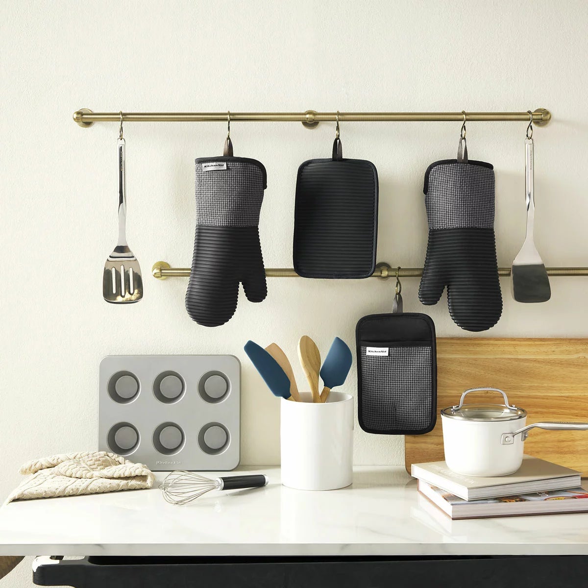 KitchenAid Pot Holder and Mini Mitt Set 4 Pack, view 3