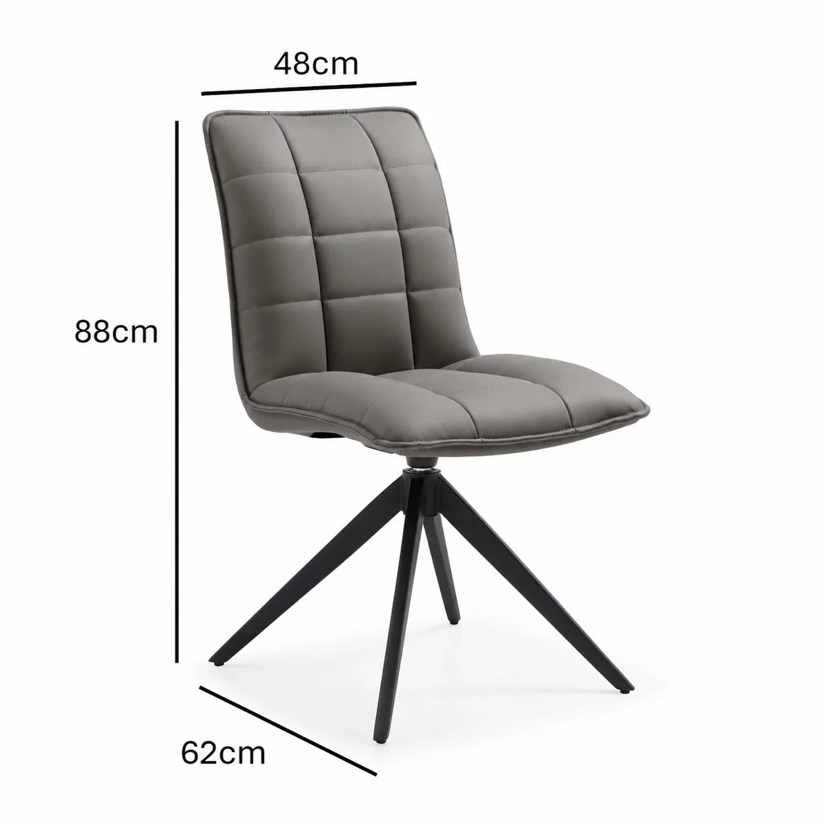 Indus Valley Skylar Grey Faux Leather Dining Chair, 2 Pack, view 2