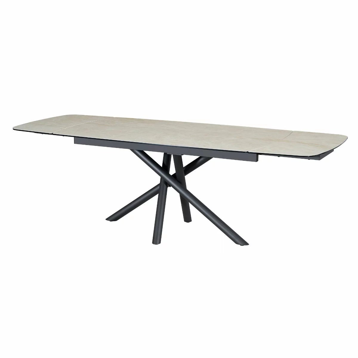 Indus Valley Skylar Large Extending Ceramic Dining Table + 6 Taupe Chairs, Seats 6-8, view 7