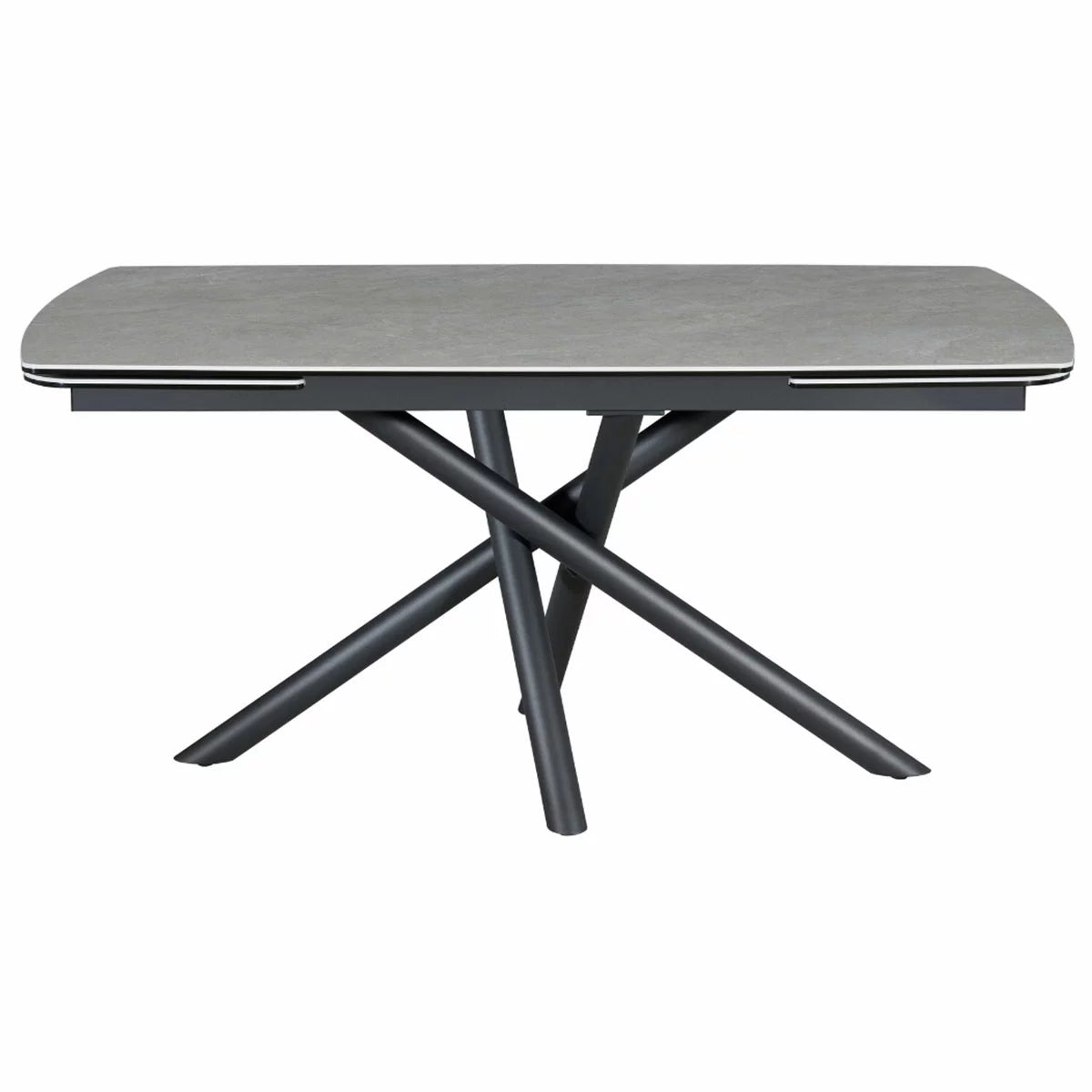 Indus Valley Skylar Large Extending Ceramic Dining Table + 6 Grey Chairs, Seats 6-8, view 7