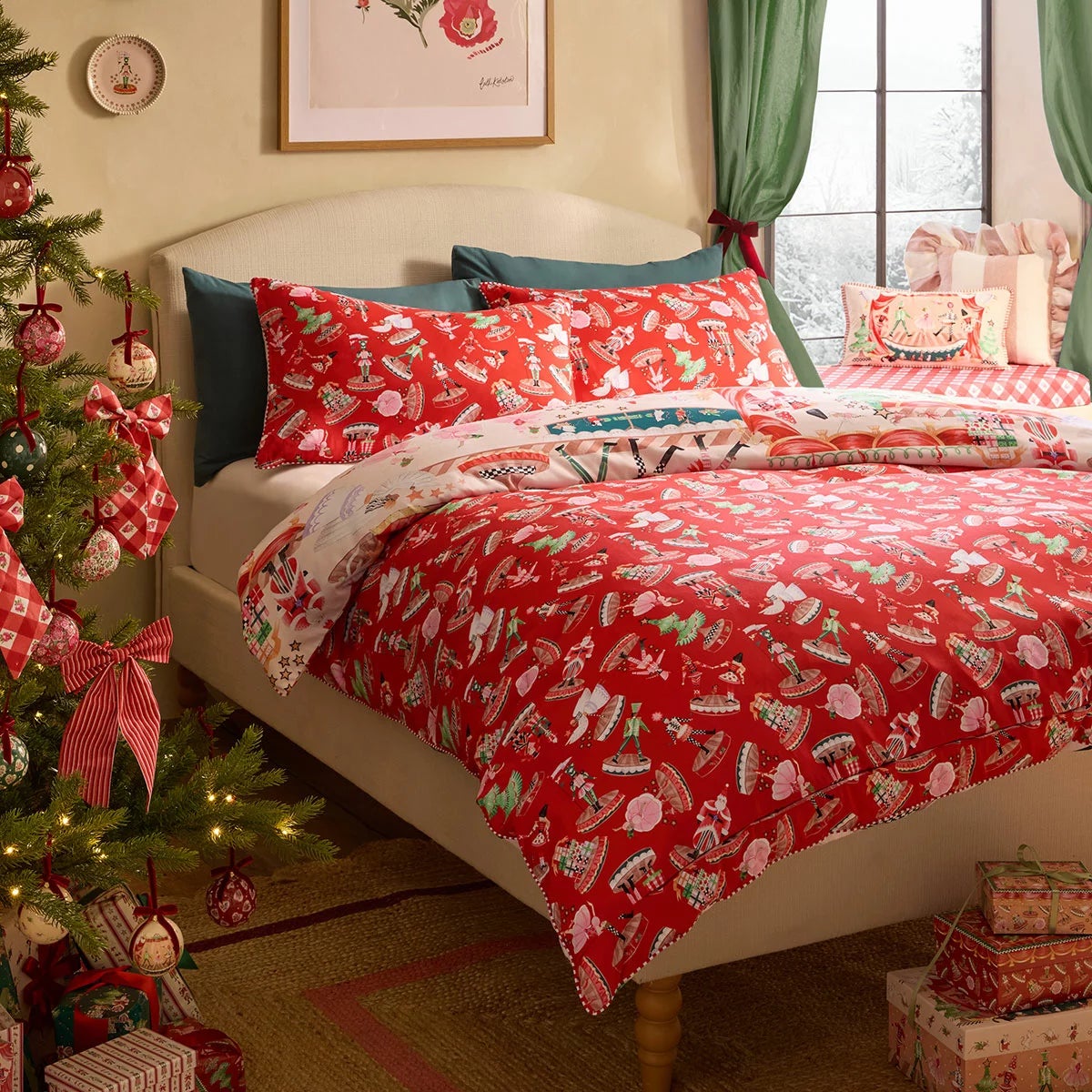 Cath Kidston Christmas Nutcracker Scene Reversible Duvet Cover Set In 4 Sizes, view 3