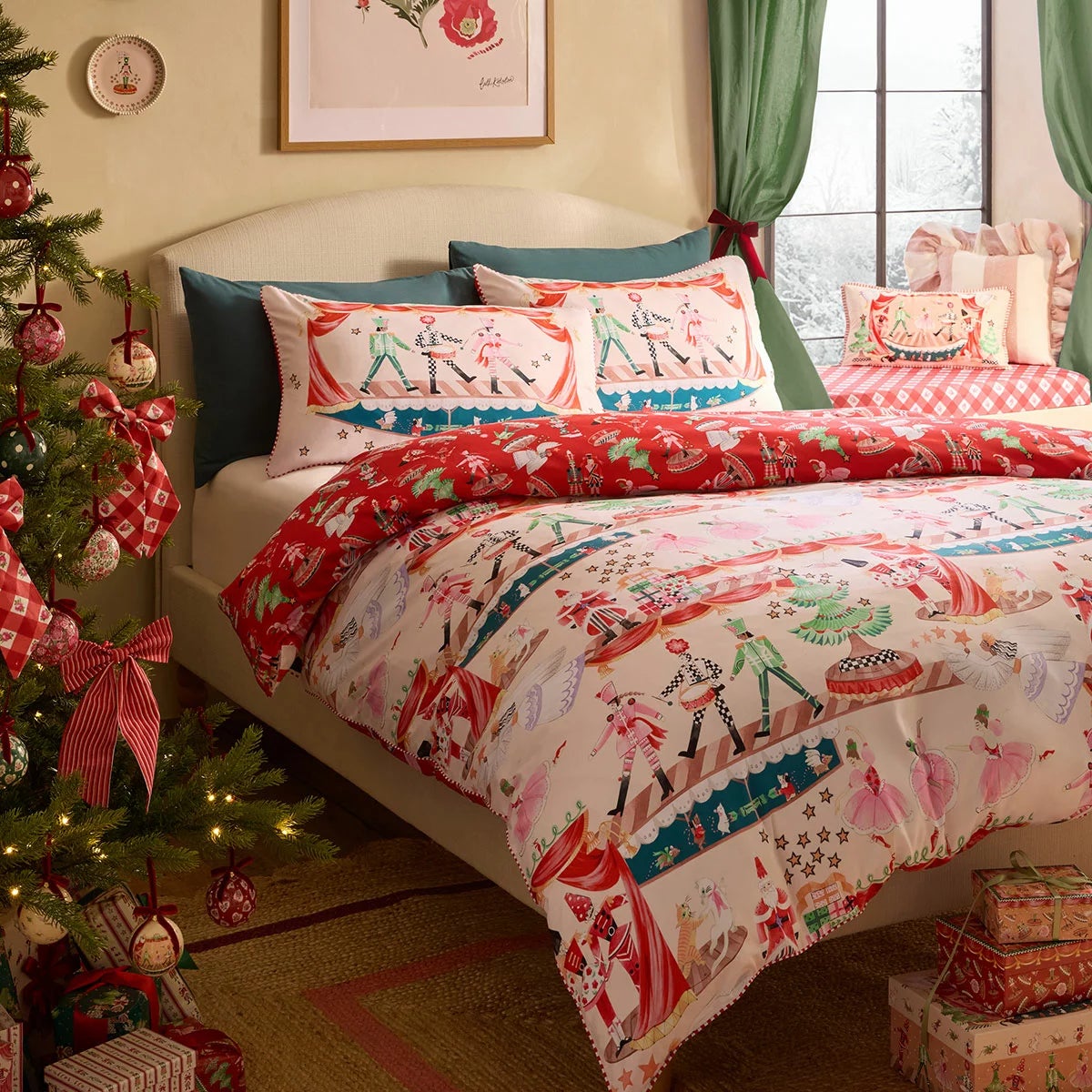 Cath Kidston Christmas Nutcracker Scene Reversible Duvet Cover Set In 4 Sizes, view 2