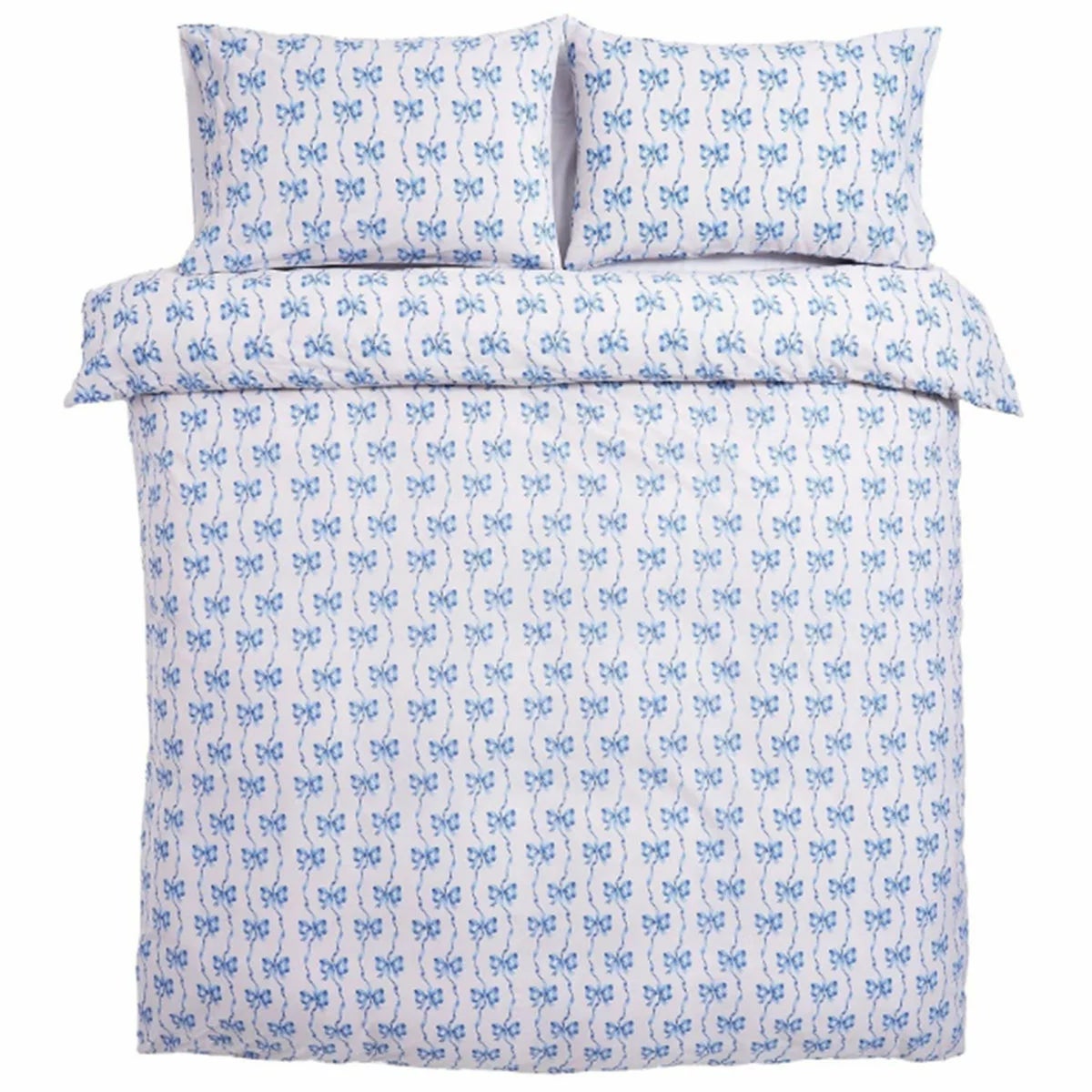 Cath Kidston Blue Ribbons And Bows Reversible Cotton Duvet Cover Set In 4 Sizes, view 3