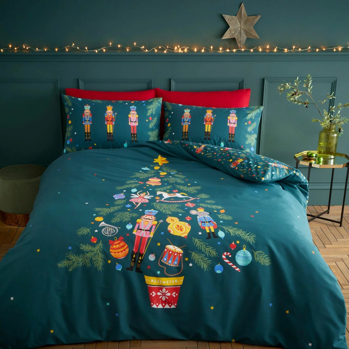 Catherine Lansfield Christmas Nutcracker Reversible Duvet Cover Set