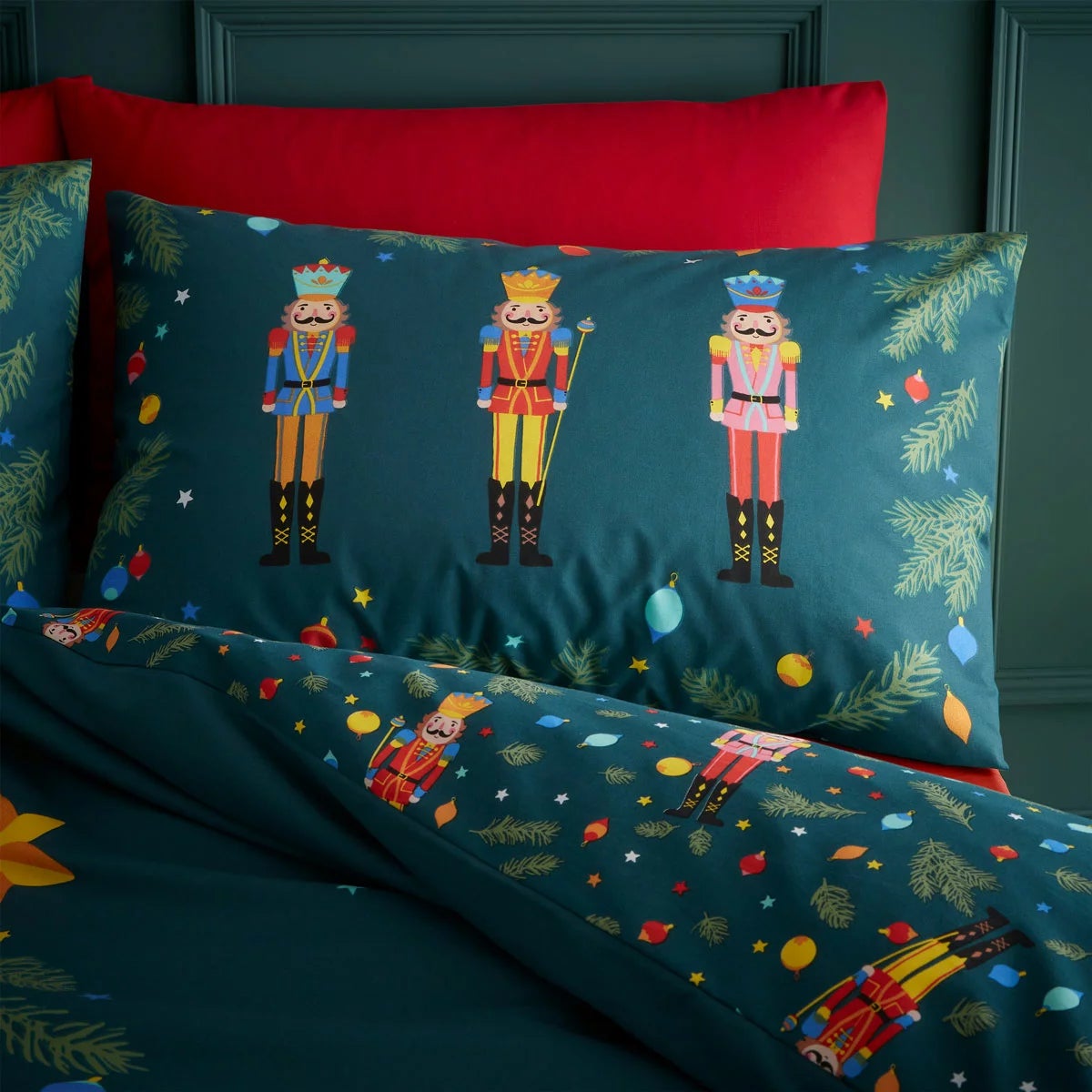 Catherine Lansfield Christmas Nutcracker Reversible Duvet Cover Set, view 4