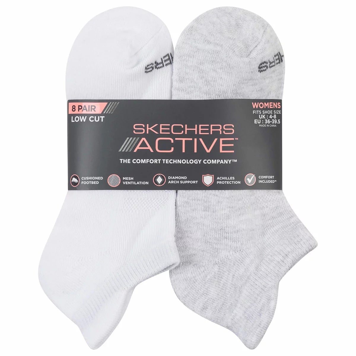 Skechers Women's No Show Sock 8 Pack, view 25