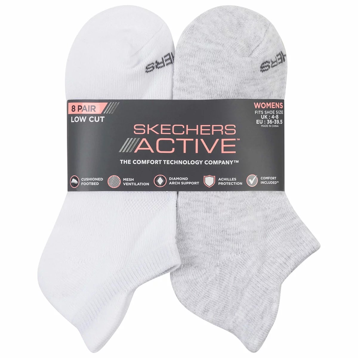 Skechers Women's No Show Sock 8 Pack, view 6
