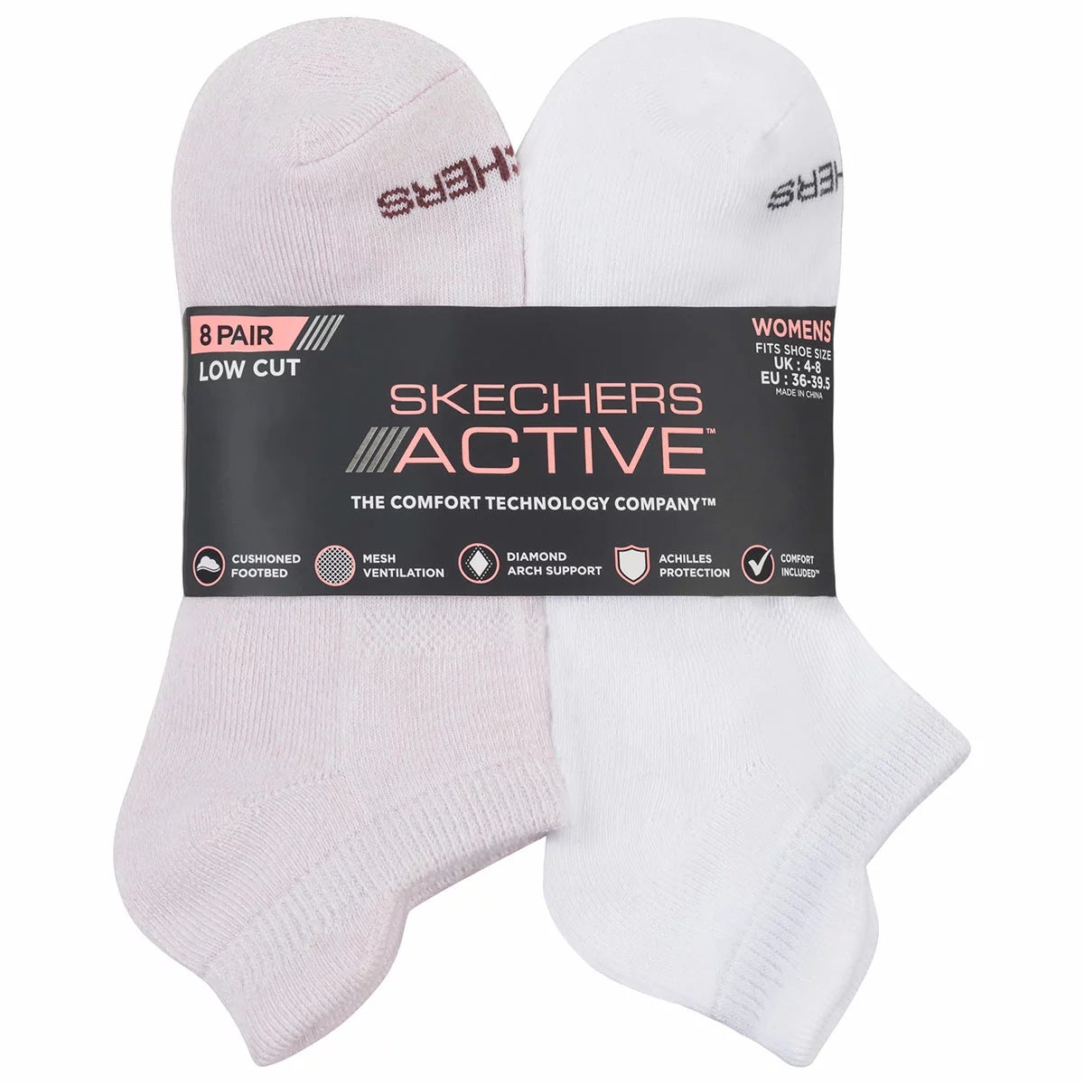 Skechers Women's No Show Sock 8 Pack, view 5