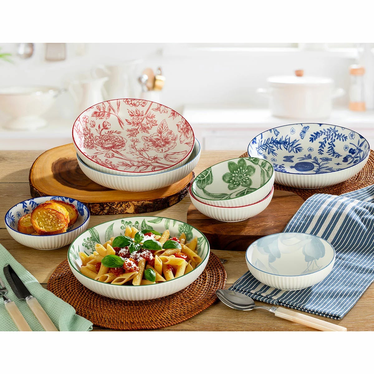 Signature Housewares Botanical Bowl Set, 8 Piece, view 2