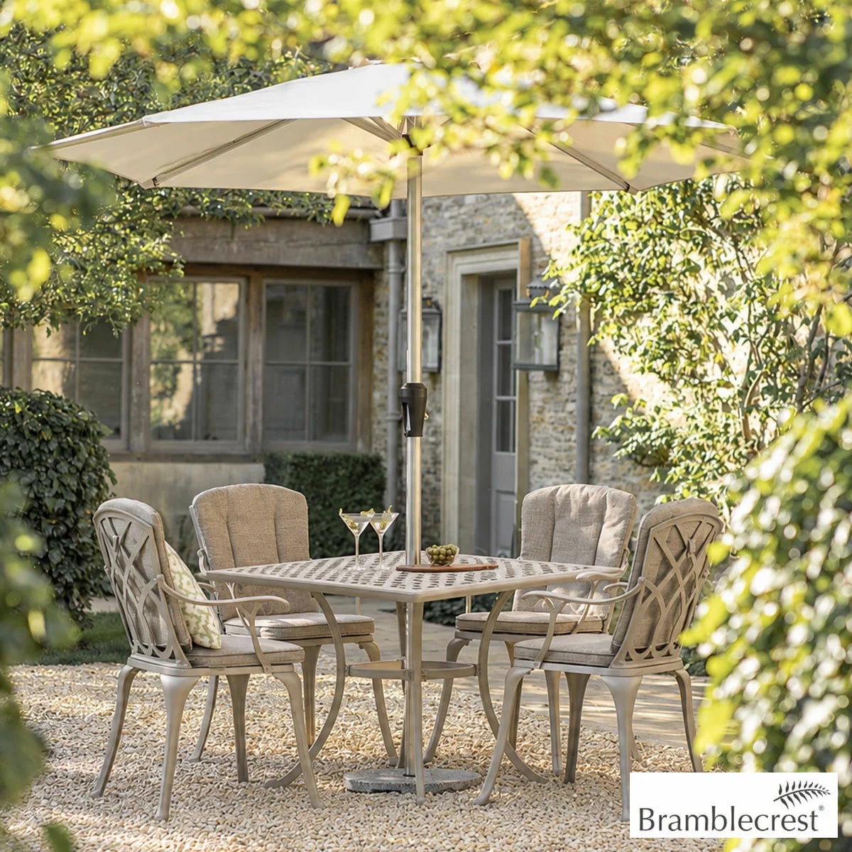 Bramblecrest Milan 5 Piece Dining Set in Stone