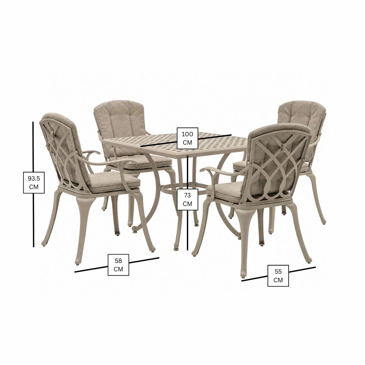 Bramblecrest Milan 5 Piece Dining Set in Stone, view 2