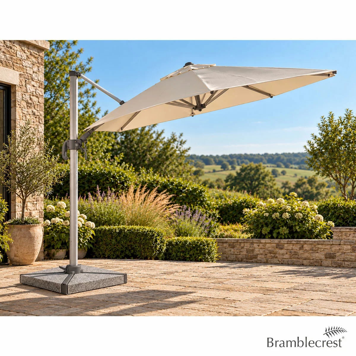 Bramblecrest Chicester Cantilever Umbrella with Base