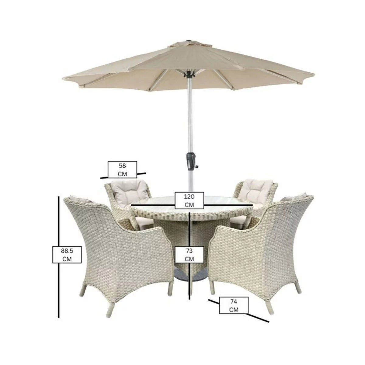 Bramblecrest Woodchester 5 Piece Patio Dining Set, view 2