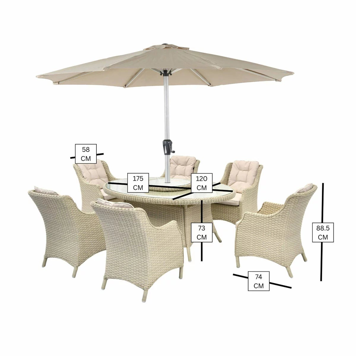 Bramblecrest Woodchester 7 Piece Dining Set, view 2