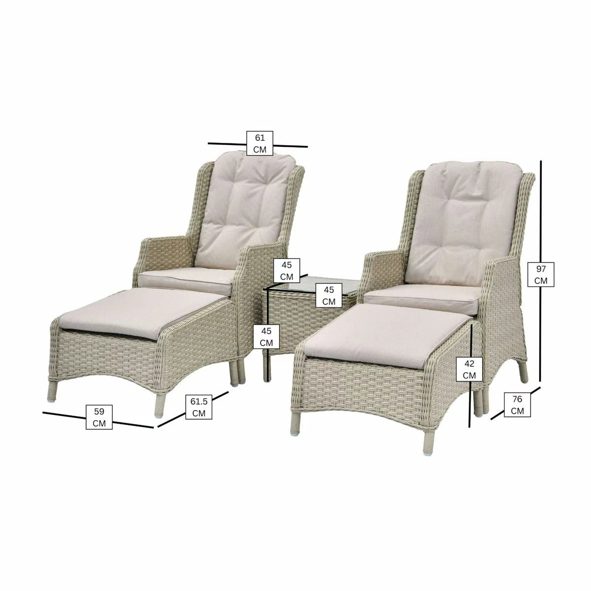 Bramblecrest Woodchester Reclining Sun Lounger - Set of 2, view 2