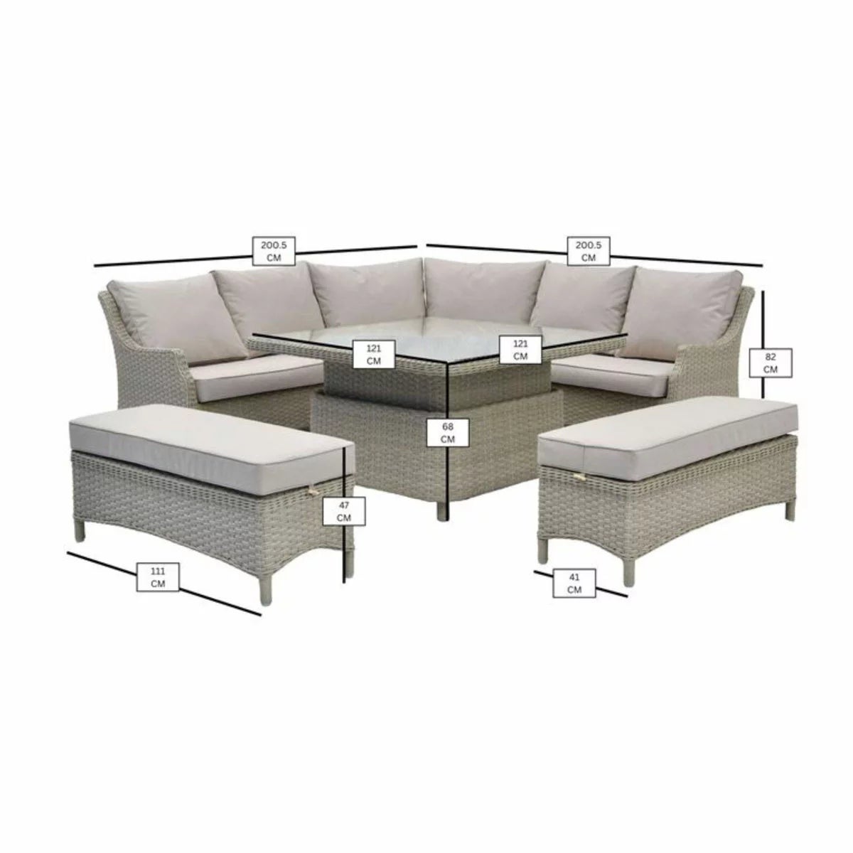 Bramblecrest Woodchester Corner Patio Set with Adjustable Table, view 2