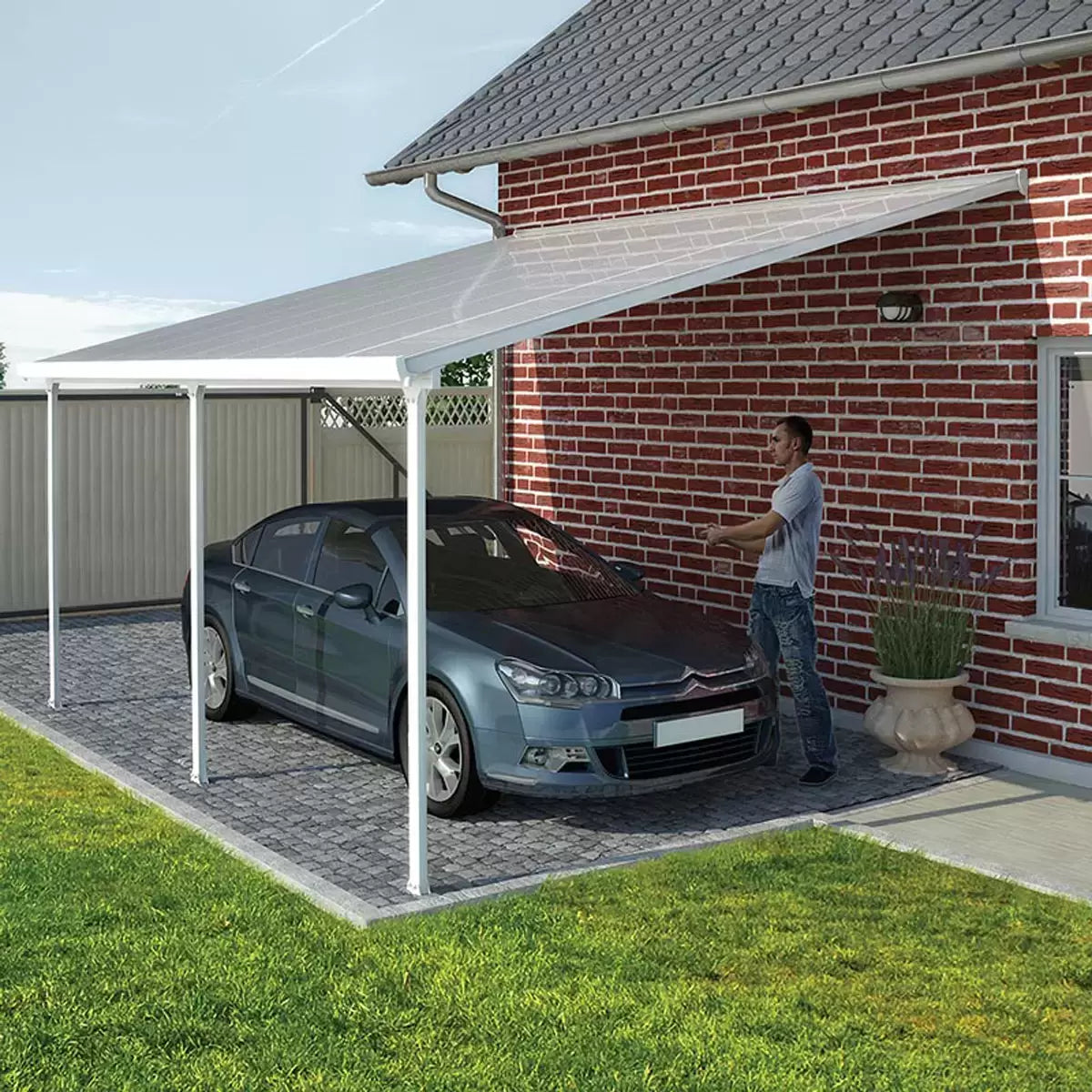 Palram Canopia Feria 3 Veranda Patio Cover, White in 4 Sizes
