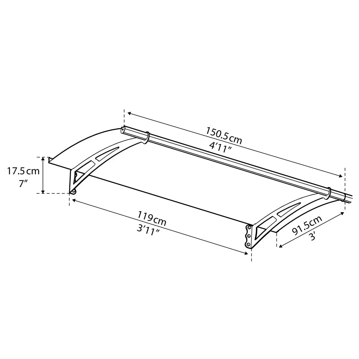 Palram Canopia Aquila Door/Patio Cover, Clear in 2 Sizes
