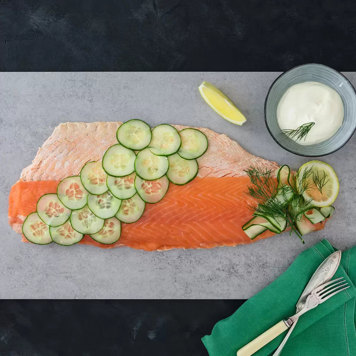 Coln Valley Poached Scottish Salmon Dressed with Smoked Salmon, 1.1kg (Serves up