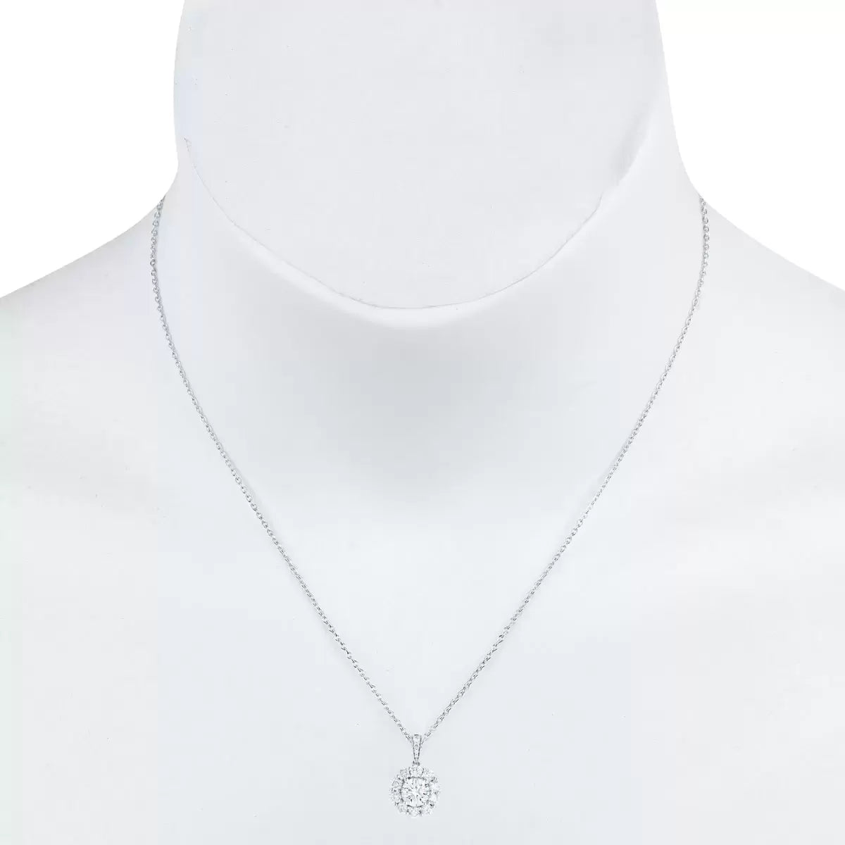 1.60ctw Round Brilliant Cut Diamond Pendant, 14ct White Gold