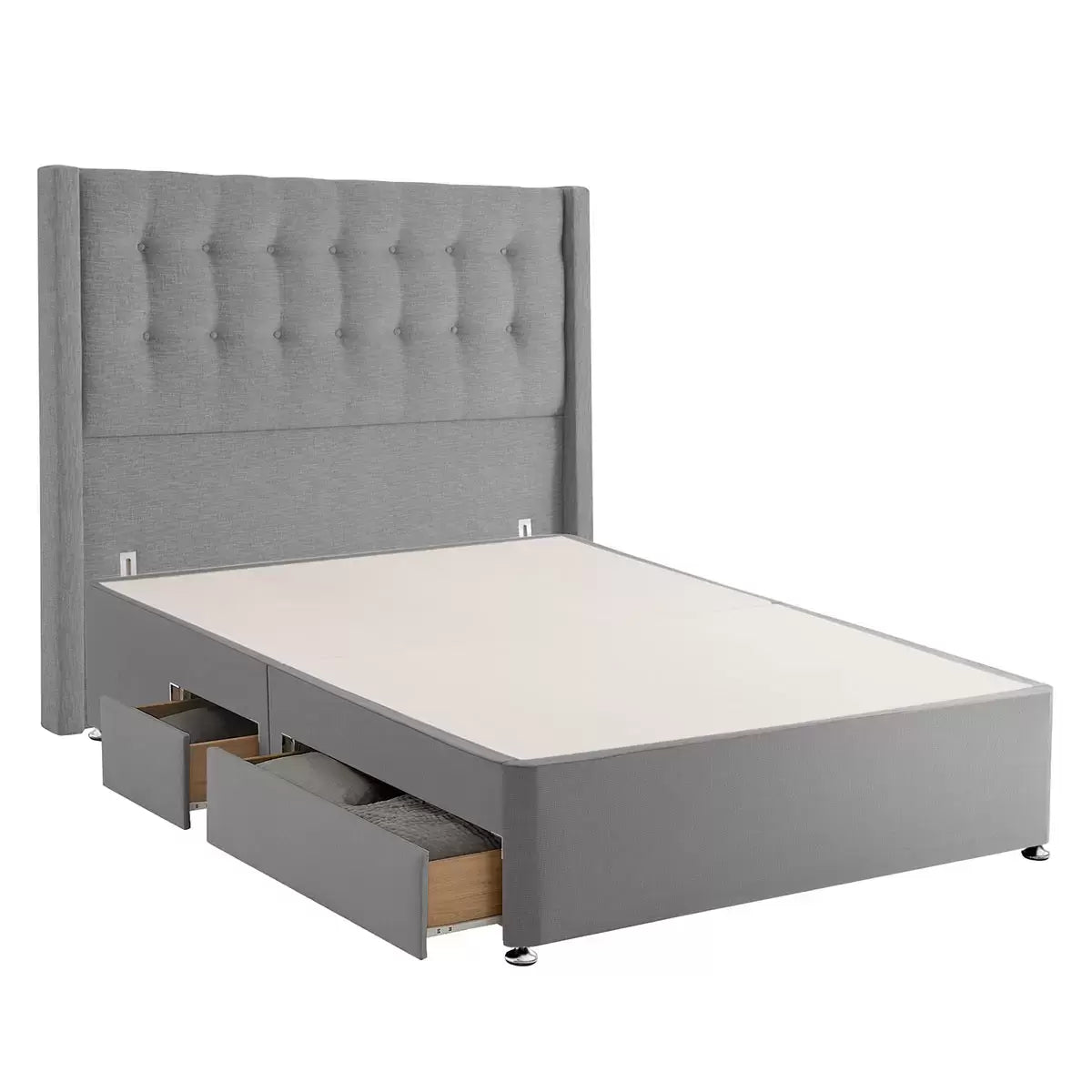 Silentnight Continental Divan Base with Bloomsbury Headboard & 3